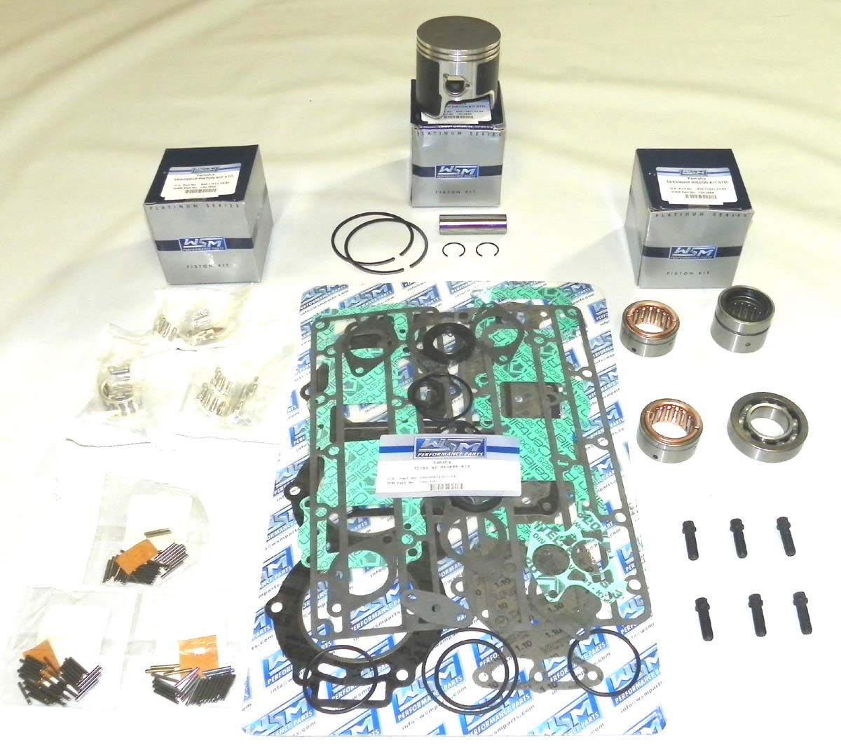 WSM Yamaha 75 / 85 / 90 Hp 3 Cylinder Rebuild Kit .010 OVER 3.238" 100-265-11