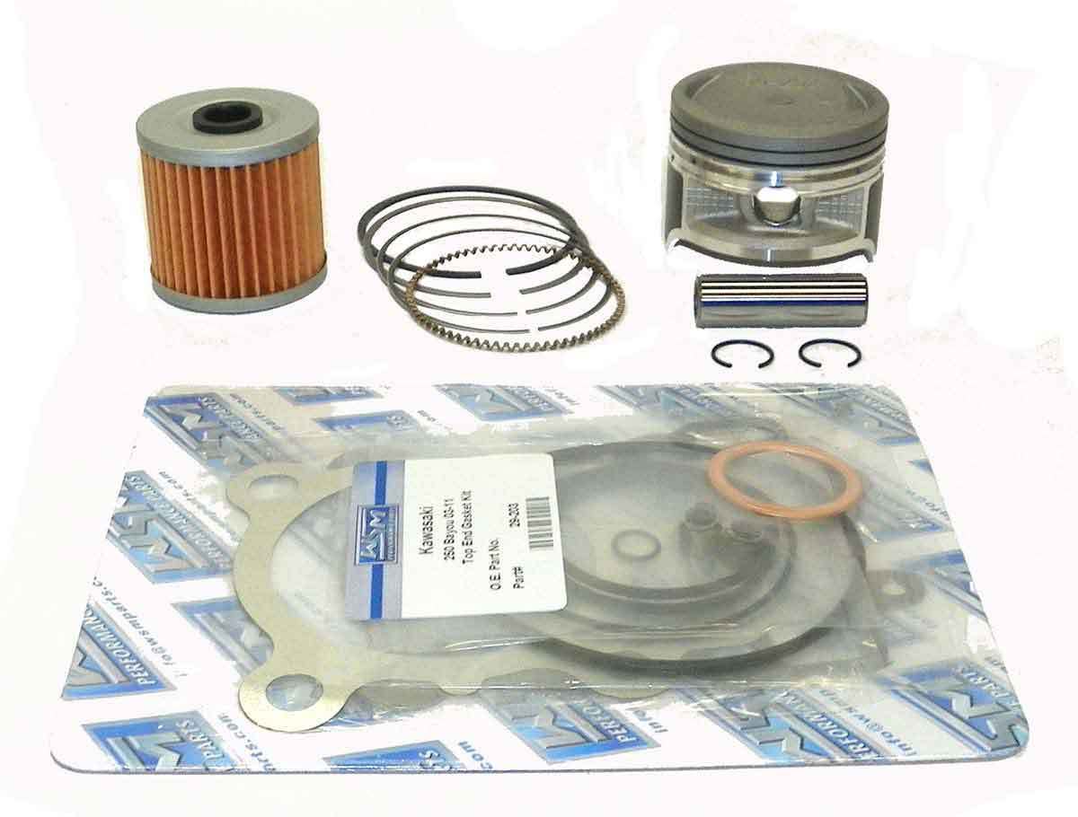 WSM Kawasaki 250 Bayou '03-'11 Top End Rebuild Kit: - 54-252-11 - .25mm SIZE