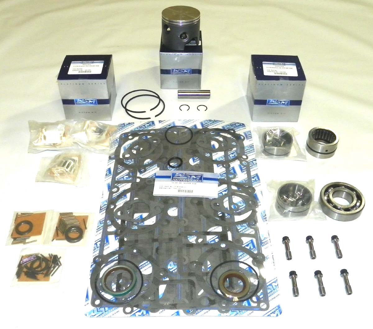 WSM Mercury 70- 90 Hp 3 Cyl (Top Guided) Rebuild Kit - .015 SIZE ONLY 100-35-115