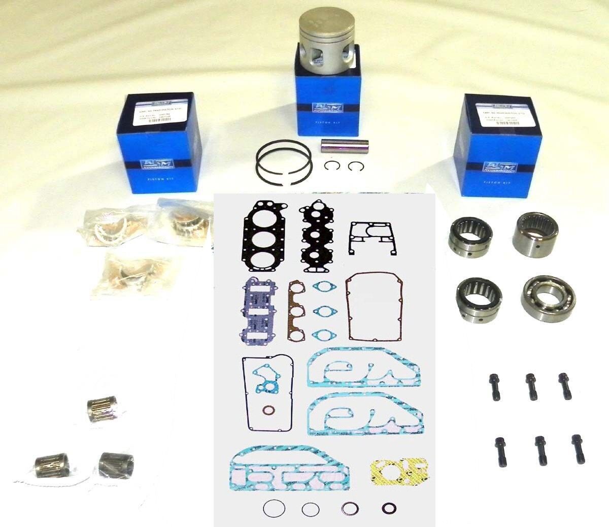 WSM JOHNSON/EVINRUDE 60 - 75 HP REBUILD KIT '76-'88 100-104-10 STD SIZE 3.00"