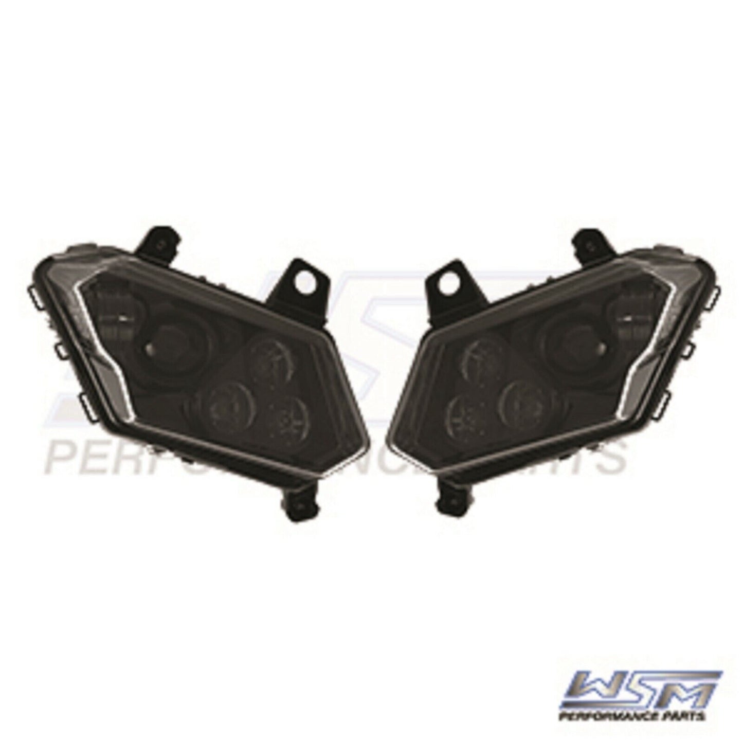 WSM L.E.D (LED) HEADLIGHTS: CAN-AM X3 - SMOKED LENSES - PAIR - 020-320-00