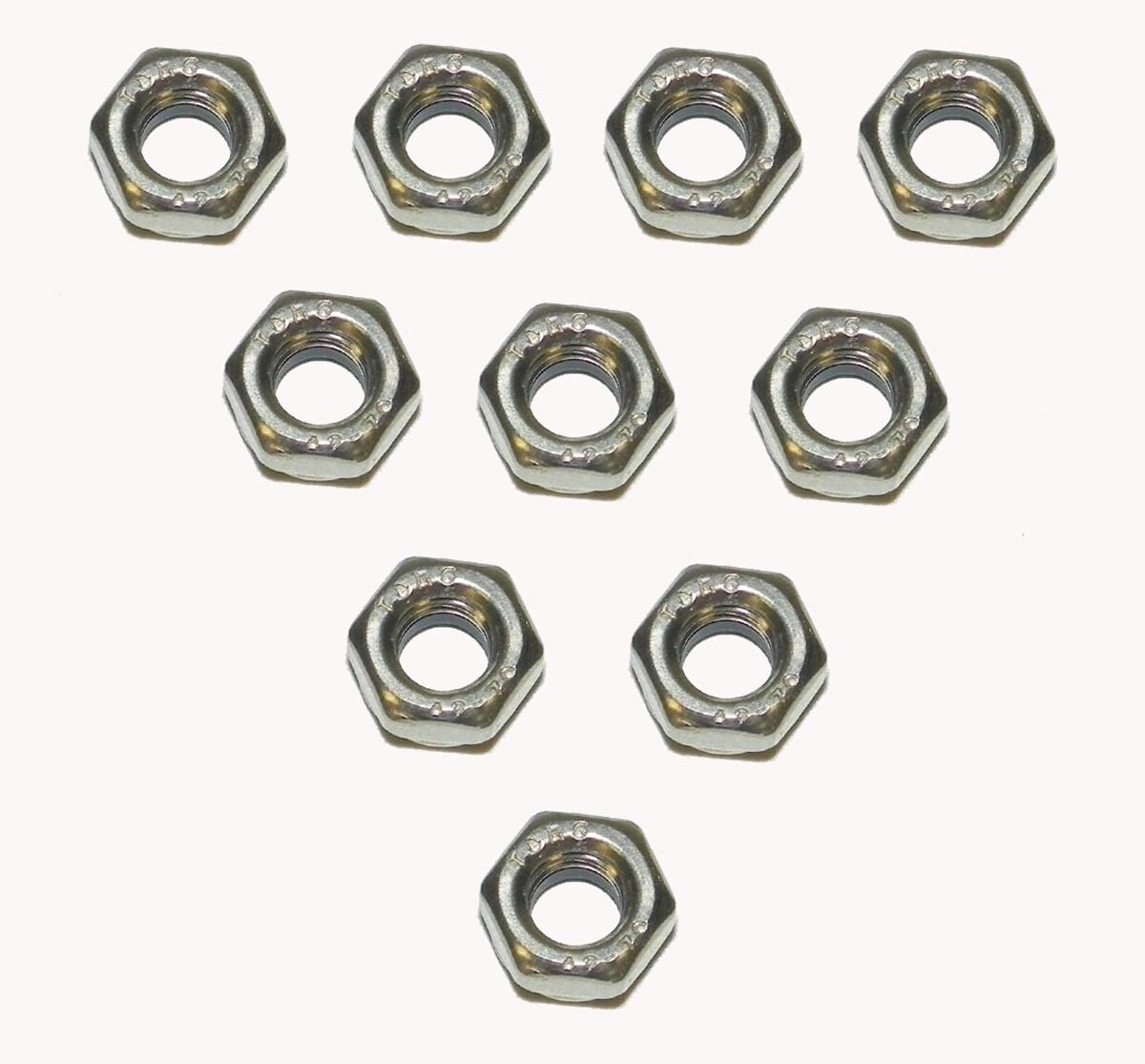 WSM 6mm Stainless Nylon Lock Nut 10 Pack  - 014-701