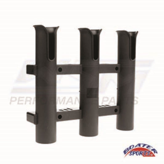 WSM Boater Sports - Fishing Rod Holder 3 Pole Rack - Nylon - Black - 52215