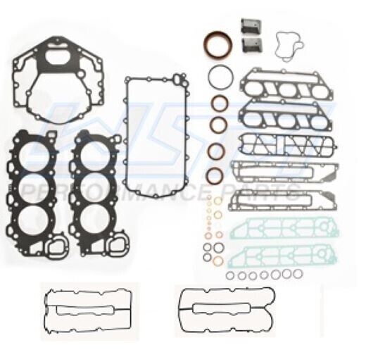 WSM YAMAHA POWERHEAD GASKET KIT 200 - 250 HP V6 4-STROKE '02-'21,  500-365