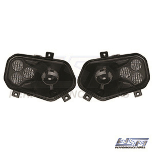 WSM L.E.D HEADLIGHTS: POLARIS 900 RZR - SMOKED LENSES LED PAIR - 020-350-00 OOS