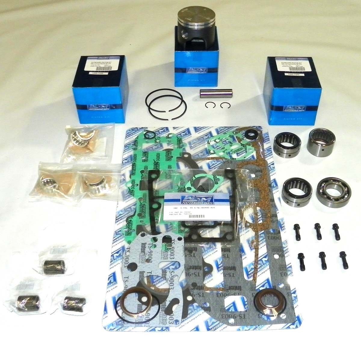 WSM Johnson Evinrude 50-70 HP Power Head Rebuild Kit 100-120-14 .040 3.227"