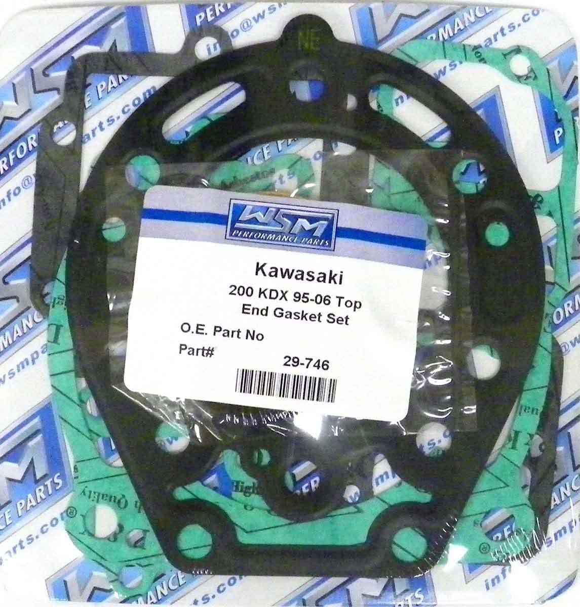 WSM Gasket Kit, Top End: Kawasaki 200 KDX '95-'06 - 29-746