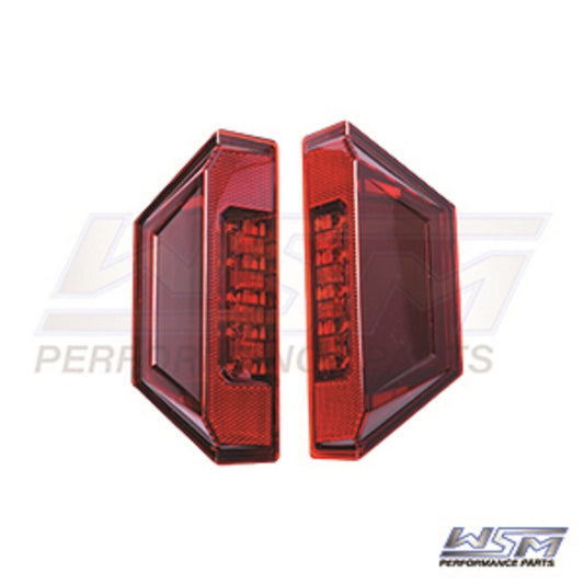 WSM L.E.D TAIL LIGHTS: POLARIS 1000 GENERAL - RED LENSES - LED PAIR - 020-352