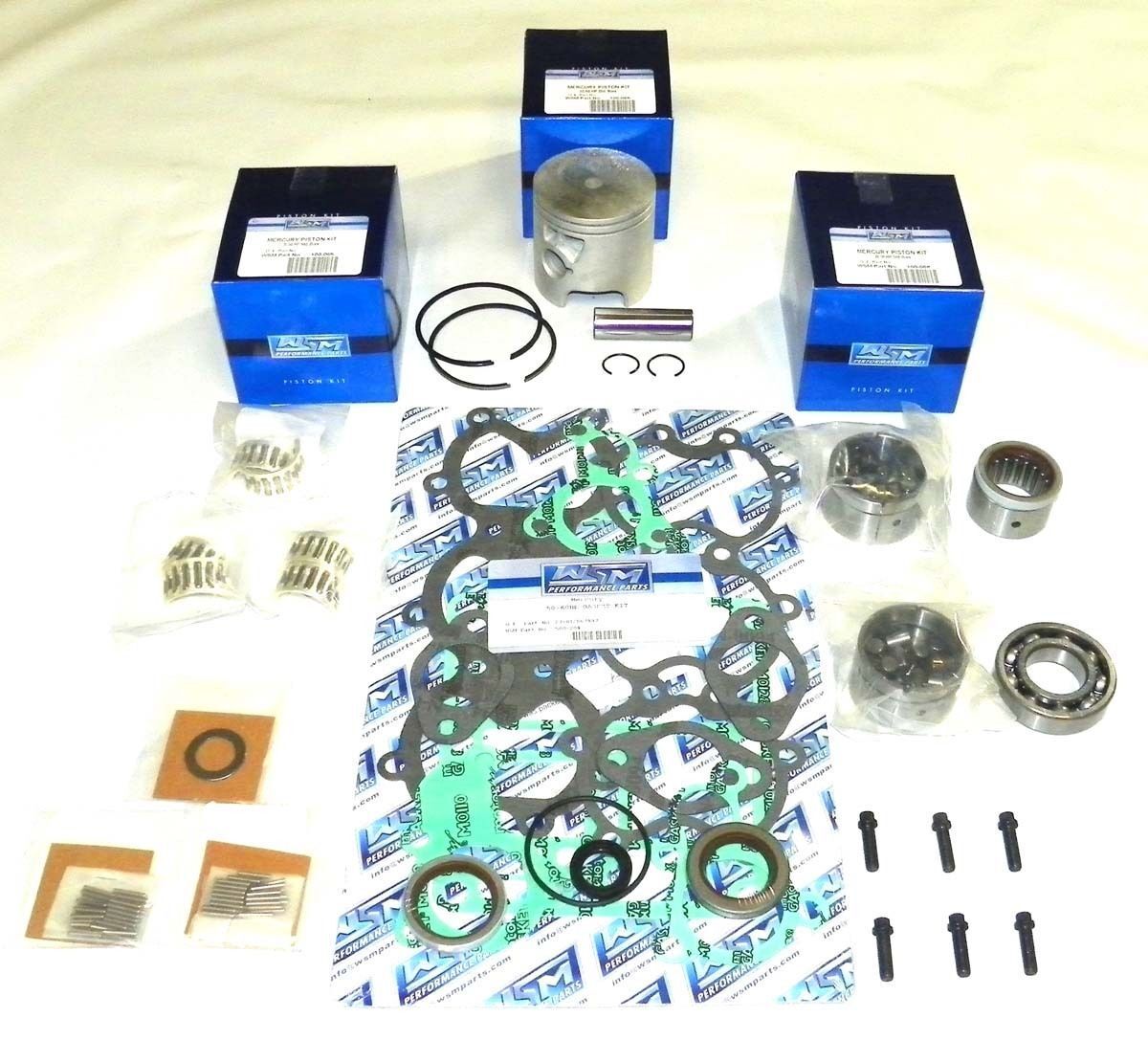WSM MERCURY 45 - 60 HP POWERHEAD REBUILD KIT '91-'97 .040 OVER, 2.995" 100-07-14