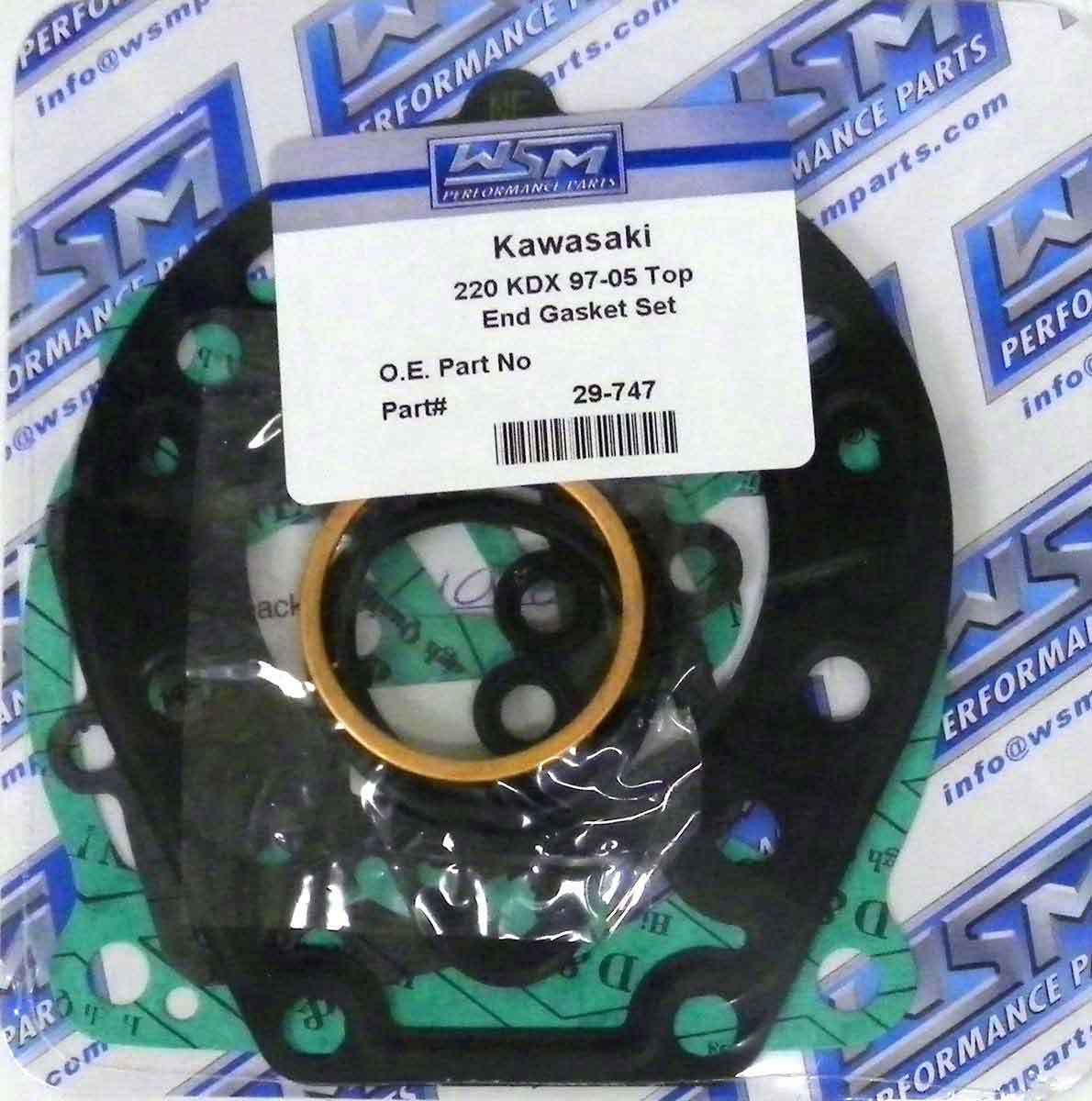 WSM Gasket Kit, Top End: Kawasaki 220 KDX '97-'05 - 29-747