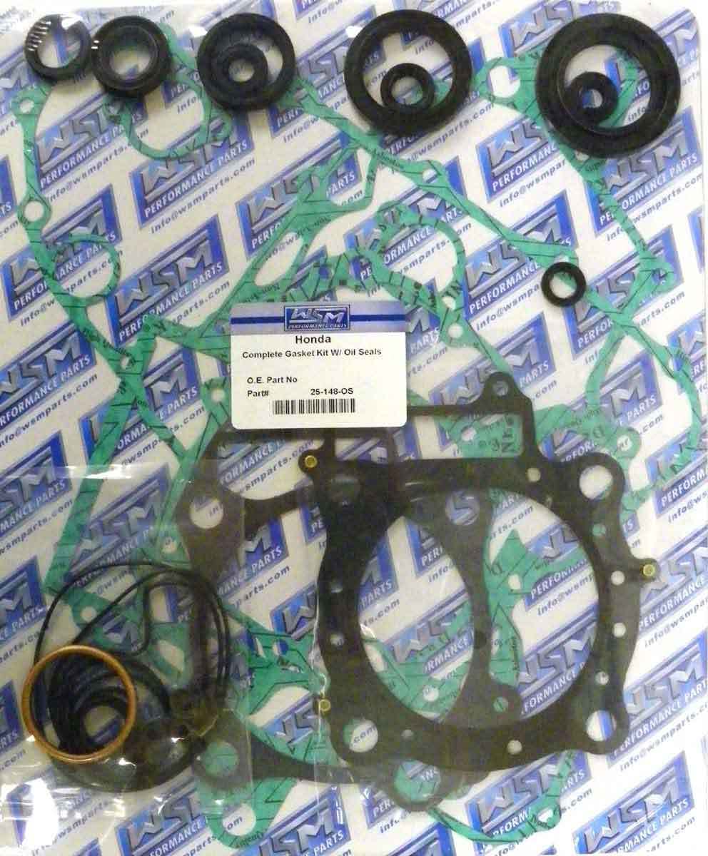 WSM Gasket Kit, Complete: Honda 450 TRX-R '06-'14 W / Oil Seals - 25-148-OS