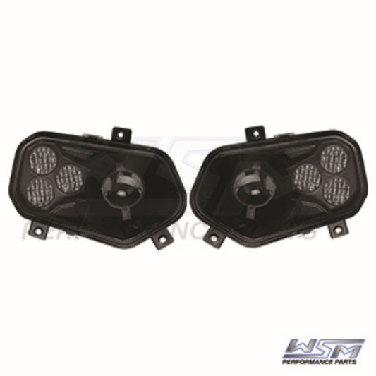 WSM L.E.D Headlights Polaris 900 RZR - Smoked Lenses - 020-350-00