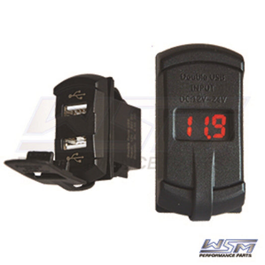 WSM DASHBOARD USB CHARGER: 35 X 20MM - 020-250